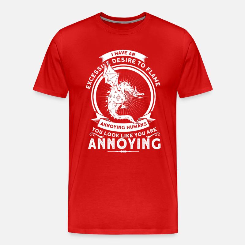 Sarkastisch Drache Drachen Geschenk - Männer Premium Bio T-Shirt - Rot