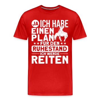 Reiter Reiten Westernreiten - Männer Premium Bio T-Shirt - Rot - Vorne - Damien (186cm)