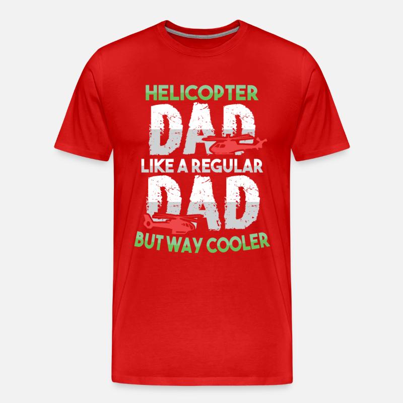 Hubschrauberpilot Luftfahrt Helicopter Dad - Männer Premium Bio T-Shirt - Rot