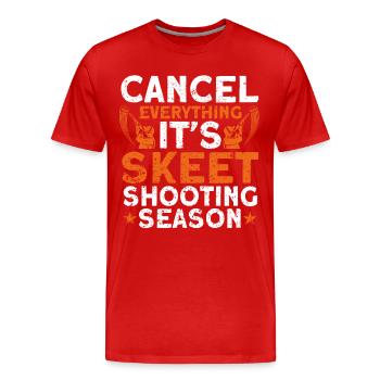 Sagittaire Tir à la cible Pigeon d’argile Cadeau de tir de pigeon - T-shirt bio Premium Homme - rouge - Devant - Damien (186cm)