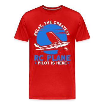 Modellbau Modellflieger Modellflugzeug Geschenk - Männer Premium Bio T-Shirt - Rot - Vorne - Damien (186cm)