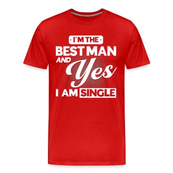 Best man wedding marriage - Men's Premium Organic T-Shirt - red - Front - Damien (186cm)