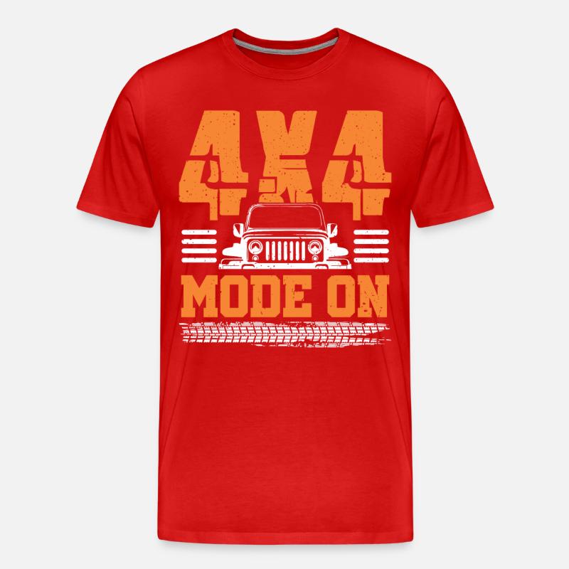 4x4-Modus eingeschaltet - Männer Premium Bio T-Shirt - Rot