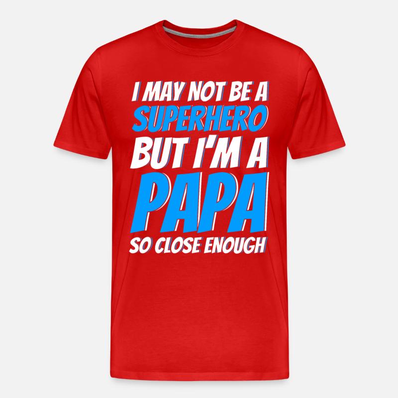 Superheld Vater Vati Papa - Männer Premium Bio T-Shirt - Rot