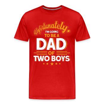 Auszeichnung Vater Papa Zwei Jungen - Männer Premium Bio T-Shirt - Rot - Vorne - Damien (186cm)