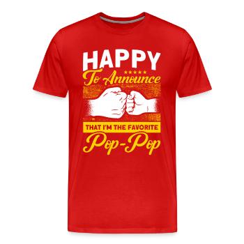 Pop-Pop Grandpa Grandfather Grandfather - Men's Premium Organic T-Shirt - red - Front - Damien (186cm)