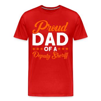 Fier Papa Assistant Shérif Papa Père - T-shirt bio Premium Homme - rouge - Devant - Damien (186cm)