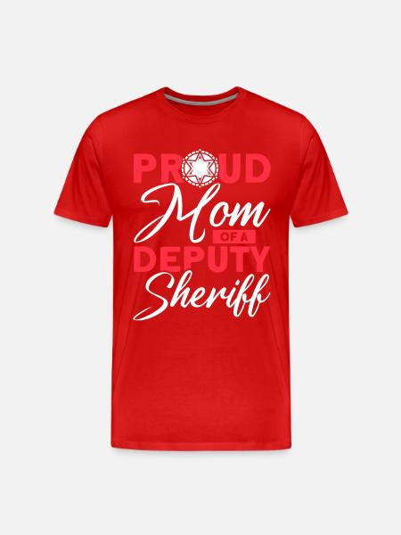 Stolze Mama Hilfssheriff Mama Mutter - Männer Premium Bio T-Shirt - Rot
