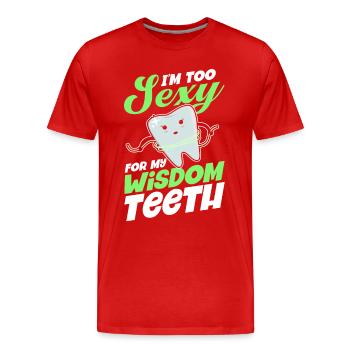 Weisheitszähne Weisheitszahn Patient Zahnarzt - Männer Premium Bio T-Shirt - Rot - Vorne - Damien (186cm)