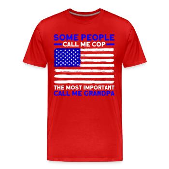 Amerikanisch Polizist Polizei Polizei Großvater - Männer Premium Bio T-Shirt - Rot - Vorne - Damien (186cm)