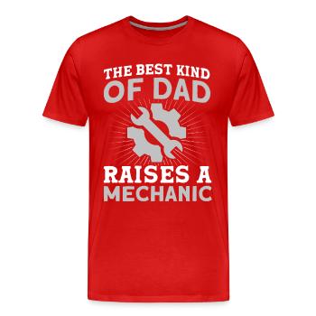 Beste Art Vater Mechaniker Vater Familie - Männer Premium Bio T-Shirt - Rot - Vorne - Damien (186cm)