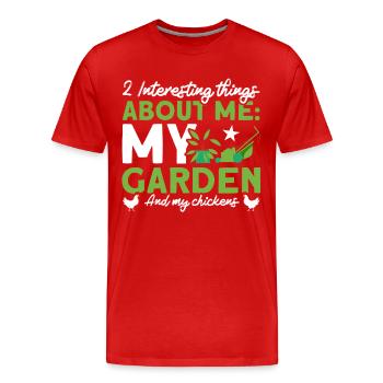 Gardening Gardener Chicken Farmer Chicken Feeder - Men's Premium Organic T-Shirt - red - Front - Damien (186cm)