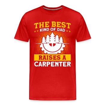 Meilleur Gentil Père Charpentier Père Famille - T-shirt bio Premium Homme - rouge - Devant - Damien (186cm)