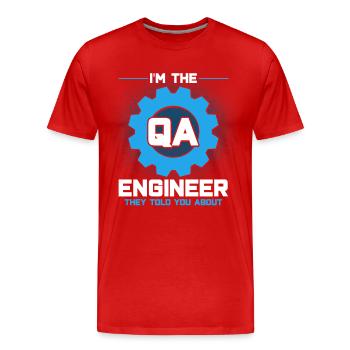 QA Ingenieur QA Tester Software Tester - Männer Premium Bio T-Shirt - Rot - Vorne - Damien (186cm)