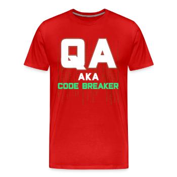 Qa Engineer QA Tester Testeur de logiciels - T-shirt bio Premium Homme - rouge - Devant - Damien (186cm)