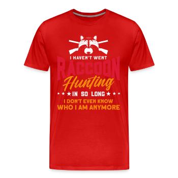 Retro Raccoon Hunting Raccoon Hunter Hunting Vacation - Men's Premium Organic T-Shirt - red - Front - Damien (186cm)