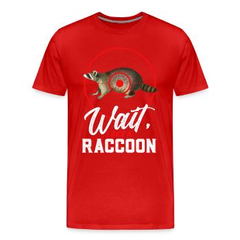 Retro Raccoon Hunting Raccoon Hunter Hunting Vacation - Men's Premium Organic T-Shirt - red - Front - Damien (186cm)