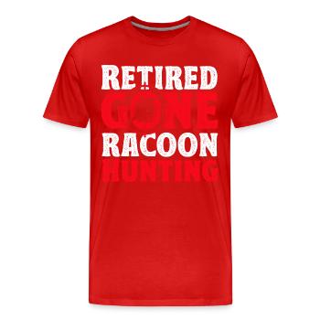 Retro Raccoon Hunting Raccoon Hunter Hunting Vacation - Men's Premium Organic T-Shirt - red - Front - Damien (186cm)