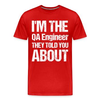 QA Ingenieur QA Tester Software Tester - Männer Premium Bio T-Shirt - Rot - Vorne - Damien (186cm)