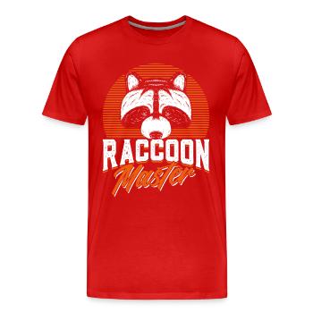 Retro Raccoon Hunting Raccoon Hunter Hunting Vacation - Men's Premium Organic T-Shirt - red - Front - Damien (186cm)