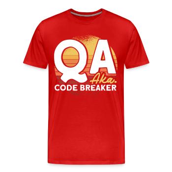 Qa Engineer QA Tester Testeur de logiciels - T-shirt bio Premium Homme - rouge - Devant - Damien (186cm)