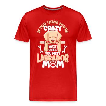Animal de compagnie Labrador Mama Dog Labrador - T-shirt bio Premium Homme - rouge - Devant - Damien (186cm)