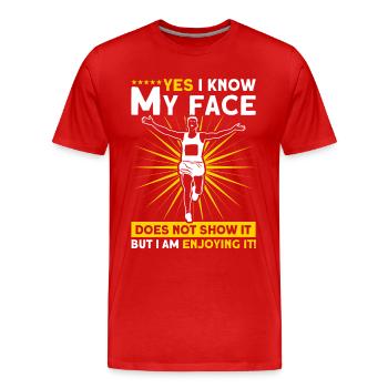 Motivation Streak Running Runner Marathon - Men's Premium Organic T-Shirt - red - Front - Damien (186cm)