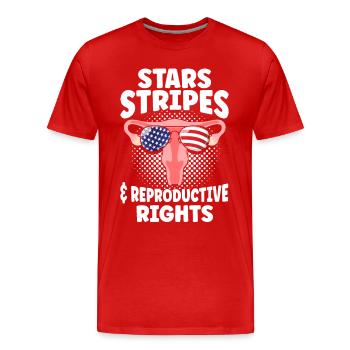 Stars Stripes & Reproductive Rights - Men's Premium Organic T-Shirt - red - Front - Damien (186cm)