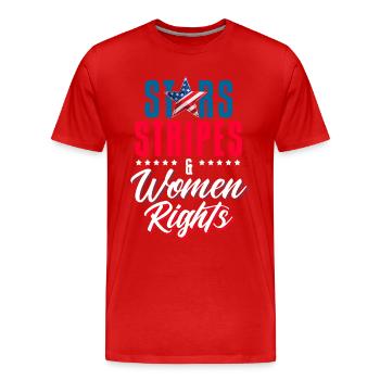 Stars Stripes & Frauenrechte Rechte der Frauen - Männer Premium Bio T-Shirt - Rot - Vorne - Damien (186cm)