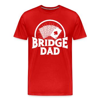 Bridge Vater - Männer Premium Bio T-Shirt - Rot - Vorne - Damien (186cm)