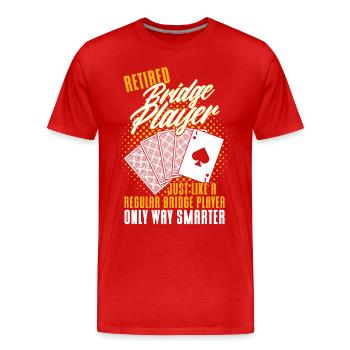 Les joueurs de bridge à la retraite tout simplement plus intelligents - T-shirt bio Premium Homme - rouge - Devant - Damien (186cm)