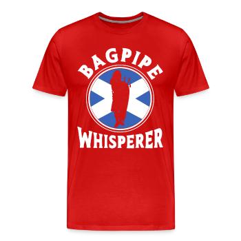 Chuchoteur de cornemuse - T-shirt bio Premium Homme - rouge - Devant - Damien (186cm)