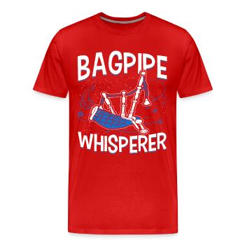 Bagpipe Whisperer - Men's Premium Organic T-Shirt - red - Front - Damien (186cm)