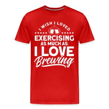 Ich liebe Brauen Brauer - Männer Premium Bio T-Shirt - Rot - Vorne - Damien (186cm)
