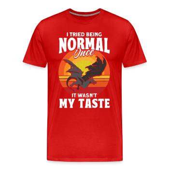 Ich habe einmal versucht normal zu sein Drache - Männer Premium Bio T-Shirt - Rot - Vorne - Damien (186cm)