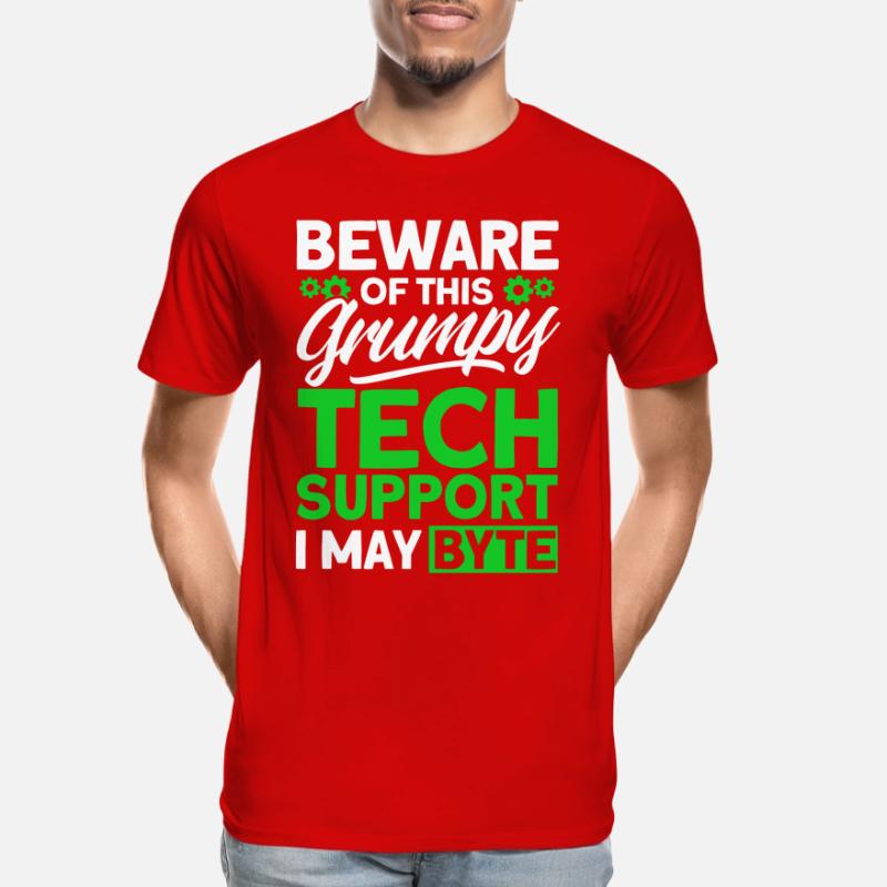 Beware of grumpy technical support Men's Premium Organic T-Shirt