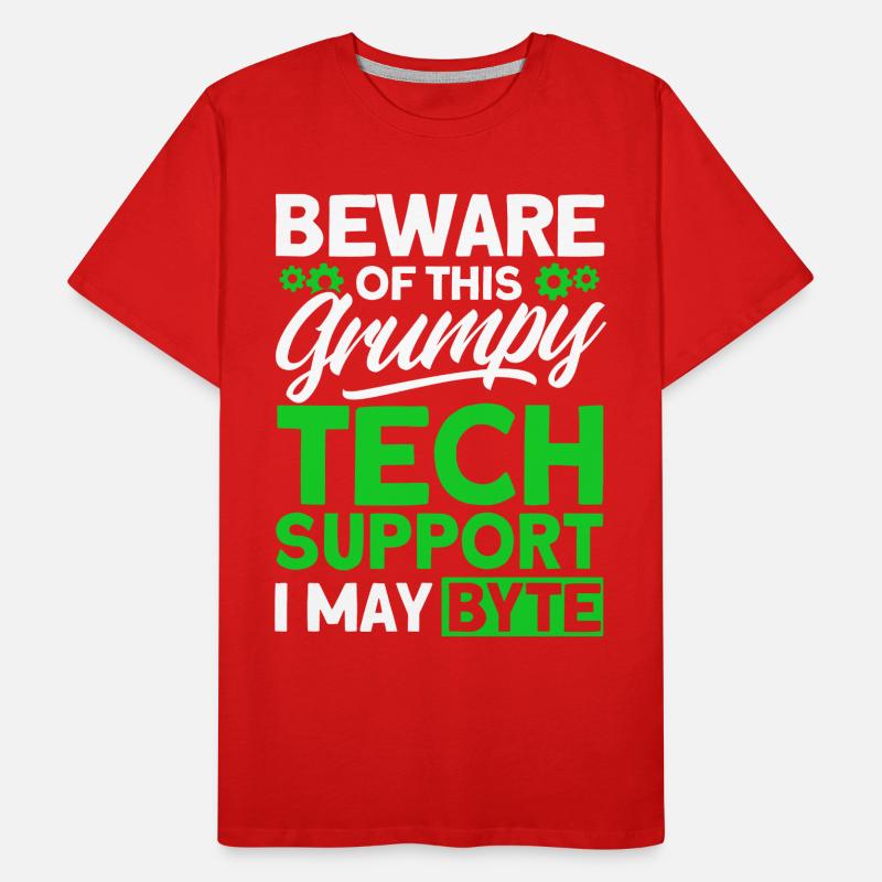 Beware of grumpy technical support Men's Premium Organic T-Shirt