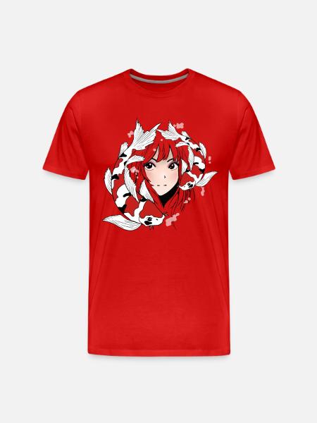 Anime Otaku Koi - Men's Premium Organic T-Shirt - red