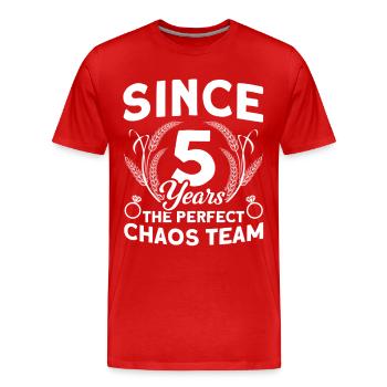 5. Wedding Anniversary Couple Design 5 Years Marriage - Men's Premium Organic T-Shirt - red - Front - Damien (186cm)