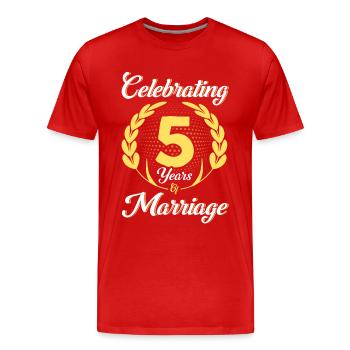5. Wedding Anniversary Couple Design 5 Years Marriage - Men's Premium Organic T-Shirt - red - Front - Damien (186cm)