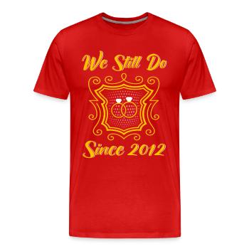 10th Wedding Anniversary Couple Design 10 Years of Marriage - Men's Premium Organic T-Shirt - red - Front - Damien (186cm)