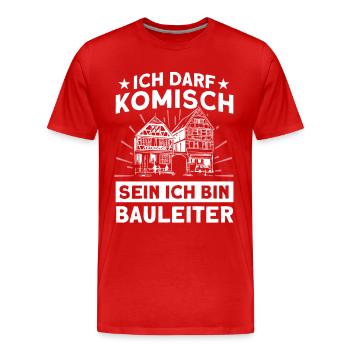 Ich Bin Bauleiter Bauherr Bauleiter - Männer Premium Bio T-Shirt - Rot - Vorne - Damien (186cm)
