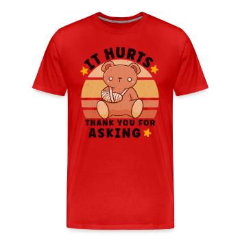Broken Hand Broken Arm Broken Bones Funny Broken - Männer Premium Bio T-Shirt - Rot - Vorne - Damien (186cm)