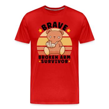 Broken Hand Broken Arm Broken Bones Funny Broken - Männer Premium Bio T-Shirt - Rot - Vorne - Damien (186cm)