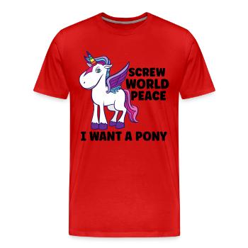 Horse Dressage Horseback-Riding Horse Girl Barn - Männer Premium Bio T-Shirt - Rot - Vorne - Damien (186cm)
