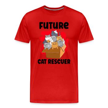 Cat RESCUE DROITS DES ANIMAUX RESCUE Cat ADOPTION - T-shirt bio Premium Homme - rouge - Devant - Damien (186cm)