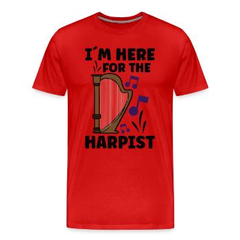 Harpe Instrument de musique Professeur de harpe - T-shirt bio Premium Homme - rouge - Devant - Damien (186cm)
