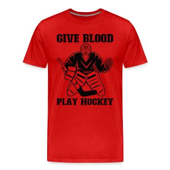 Eishockey-spieler Lustiger Eishockey-team-tormann - Männer Premium Bio T-Shirt - Rot - Vorne - Damien (186cm)