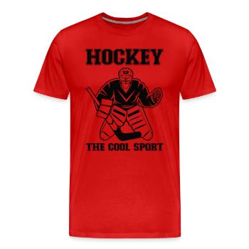 Eishockey-spieler Lustiger Eishockey-team-tormann - Männer Premium Bio T-Shirt - Rot - Vorne - Damien (186cm)