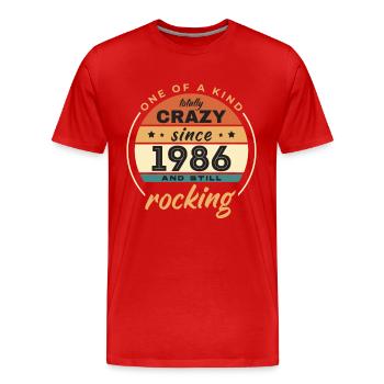 Unique en son genre totalement fou depuis 1986 Rocking - T-shirt bio Premium Homme - rouge - Devant - Damien (186cm)